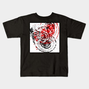 red black white silver grey abstract digital art Kids T-Shirt